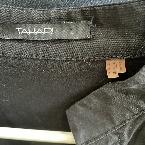 Black Tahari Size 4 Button Up Dress with Pockets - Picture 3 of 4